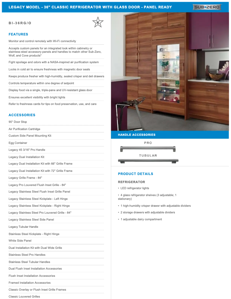 Página 1 del manual Manual de usuario Sub-Zero BI-36RO