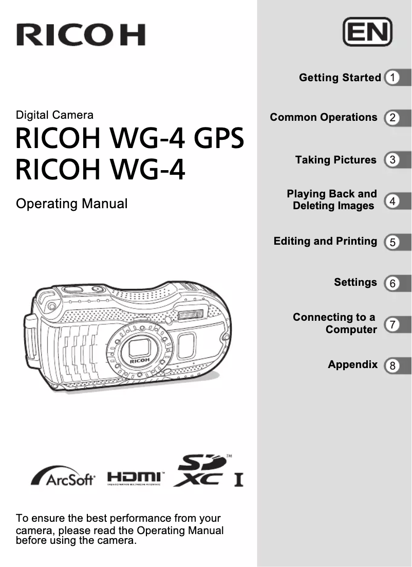 Página nº 1 - Manual de usuario Pentax WG-4 GPS