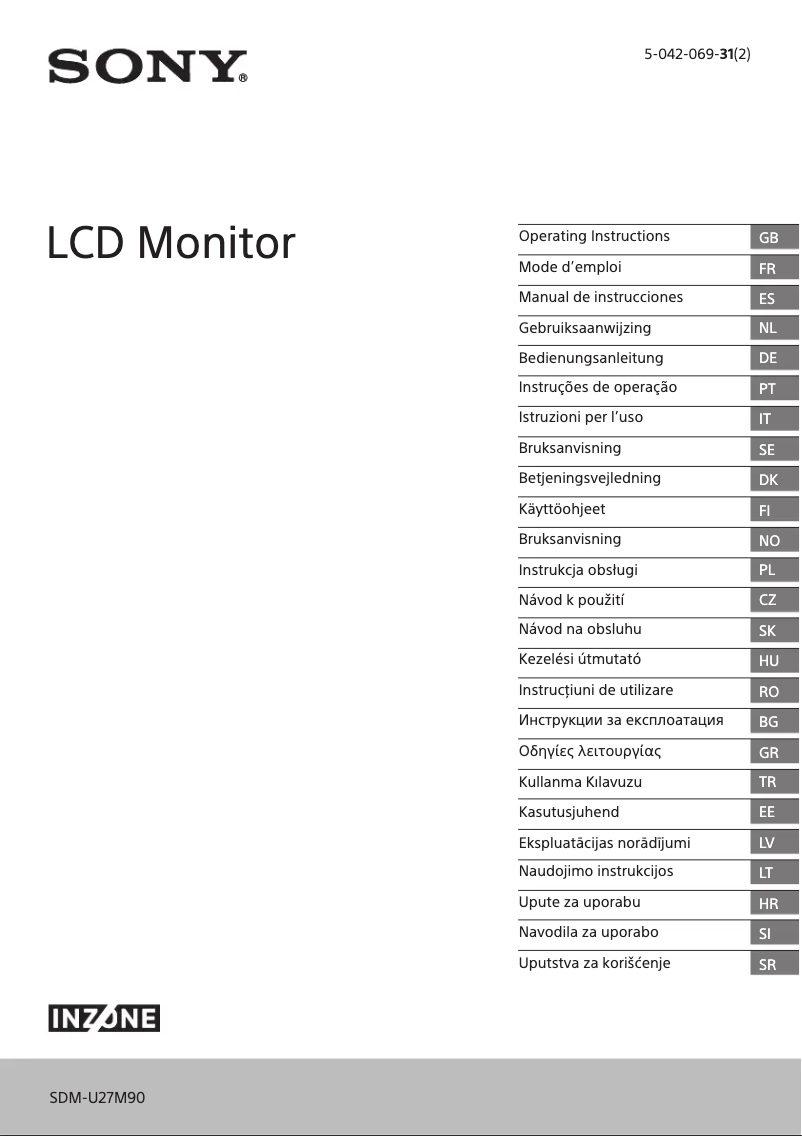 Imagen de la primera página del manual del dispositivo INZONE M9