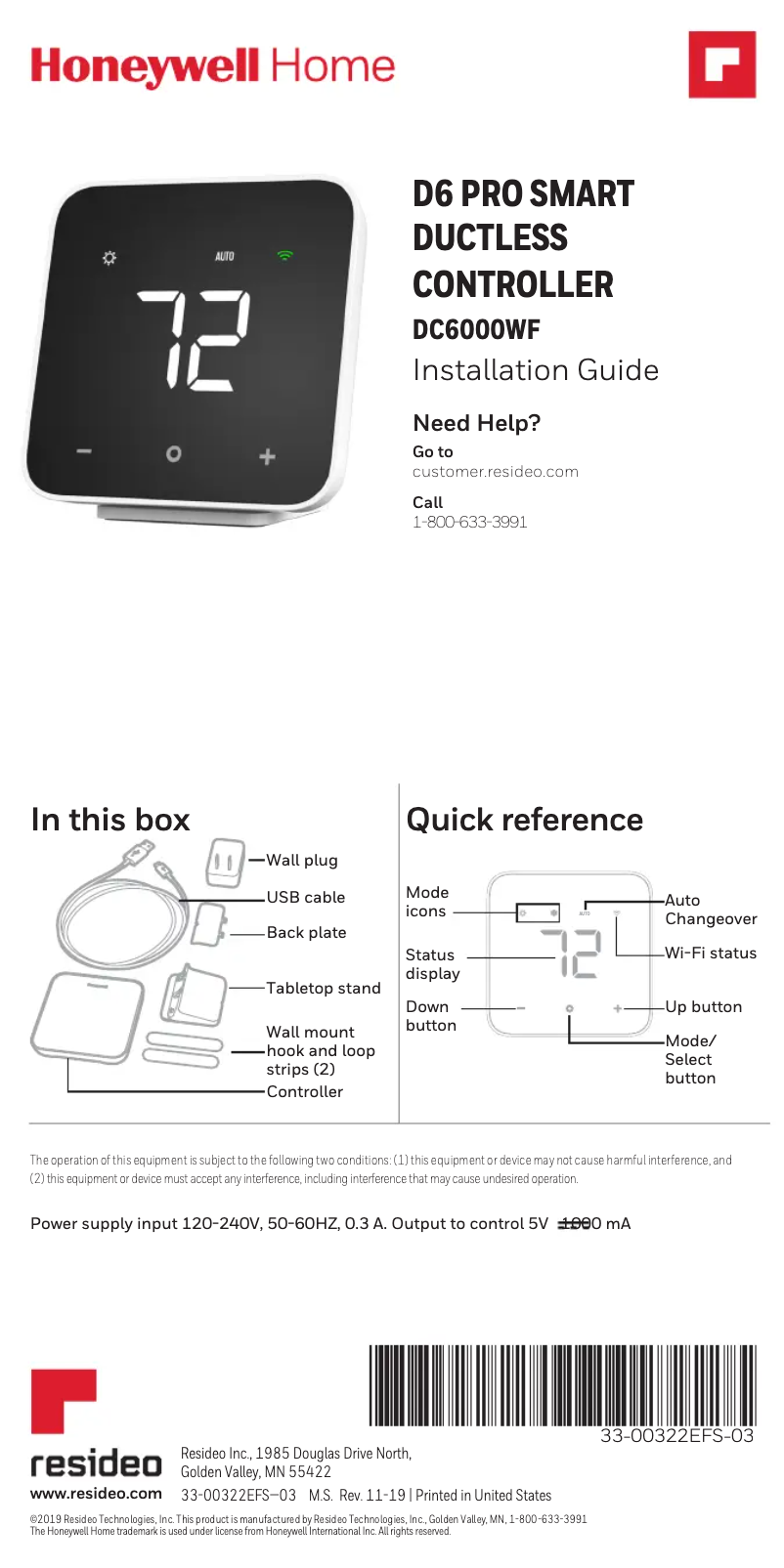 Imagen de la primera página del manual del dispositivo DC6000WF1001/U