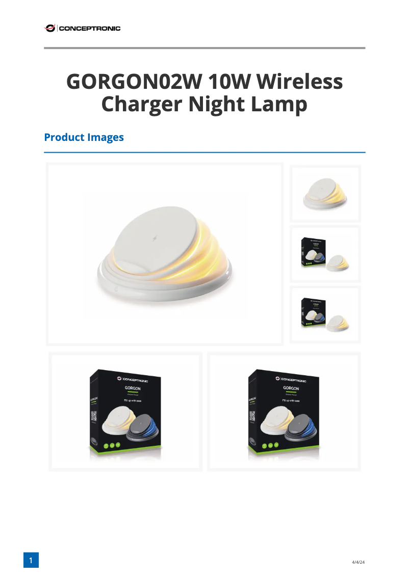 Página 1 del manual Ficha técnica Conceptronic GORGON02