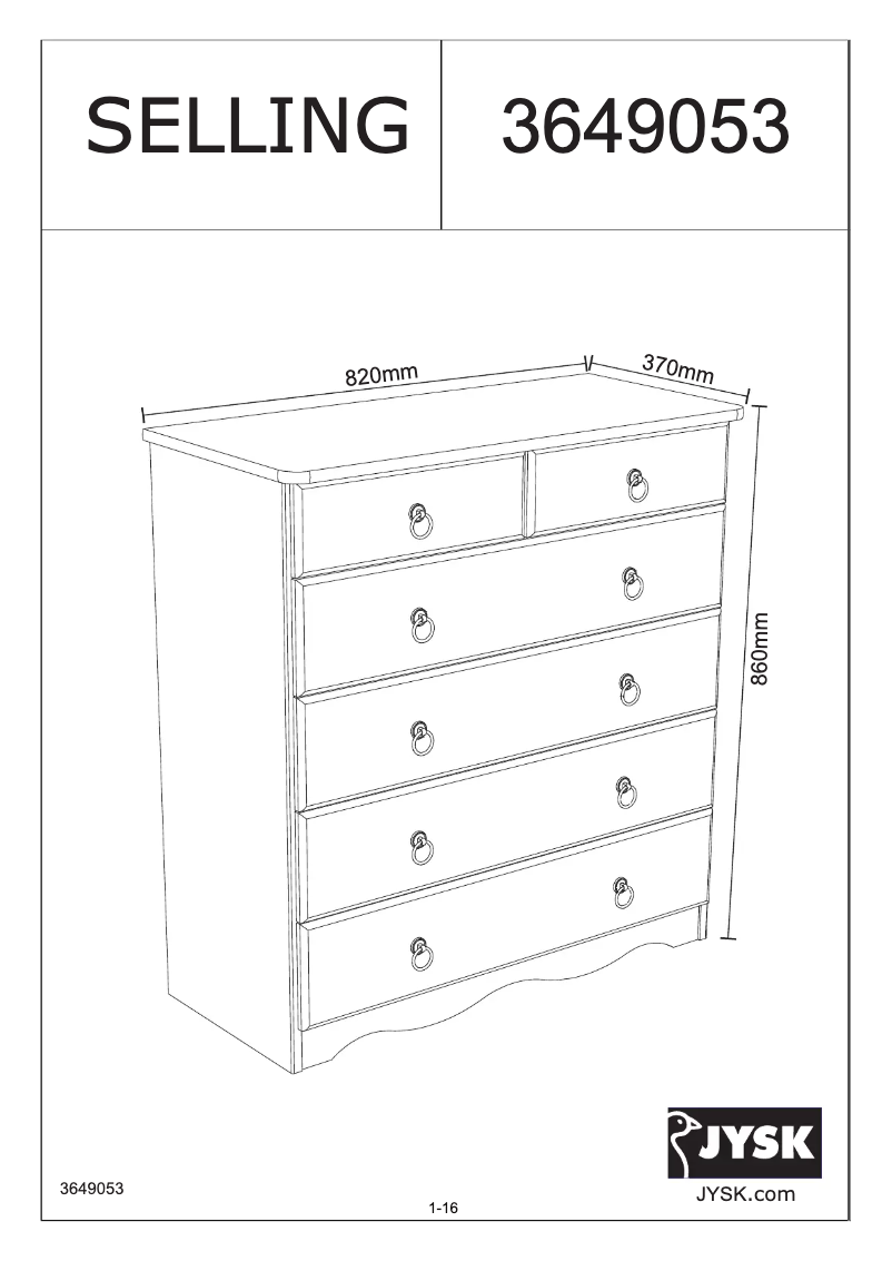 Página nº 1 - Manual de usuario JYSK Selling (82x86x37)