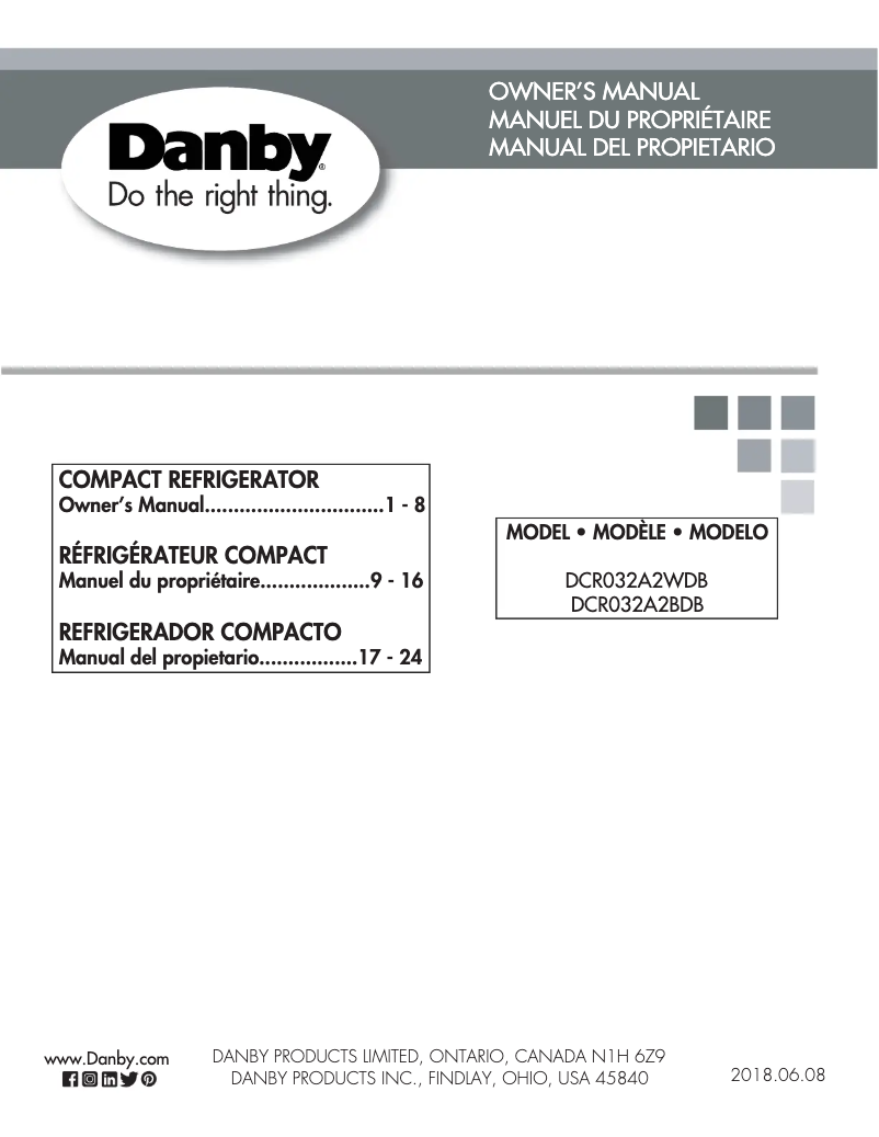 Página nº 1 - Manual de usuario Danby DCR032A2WDB