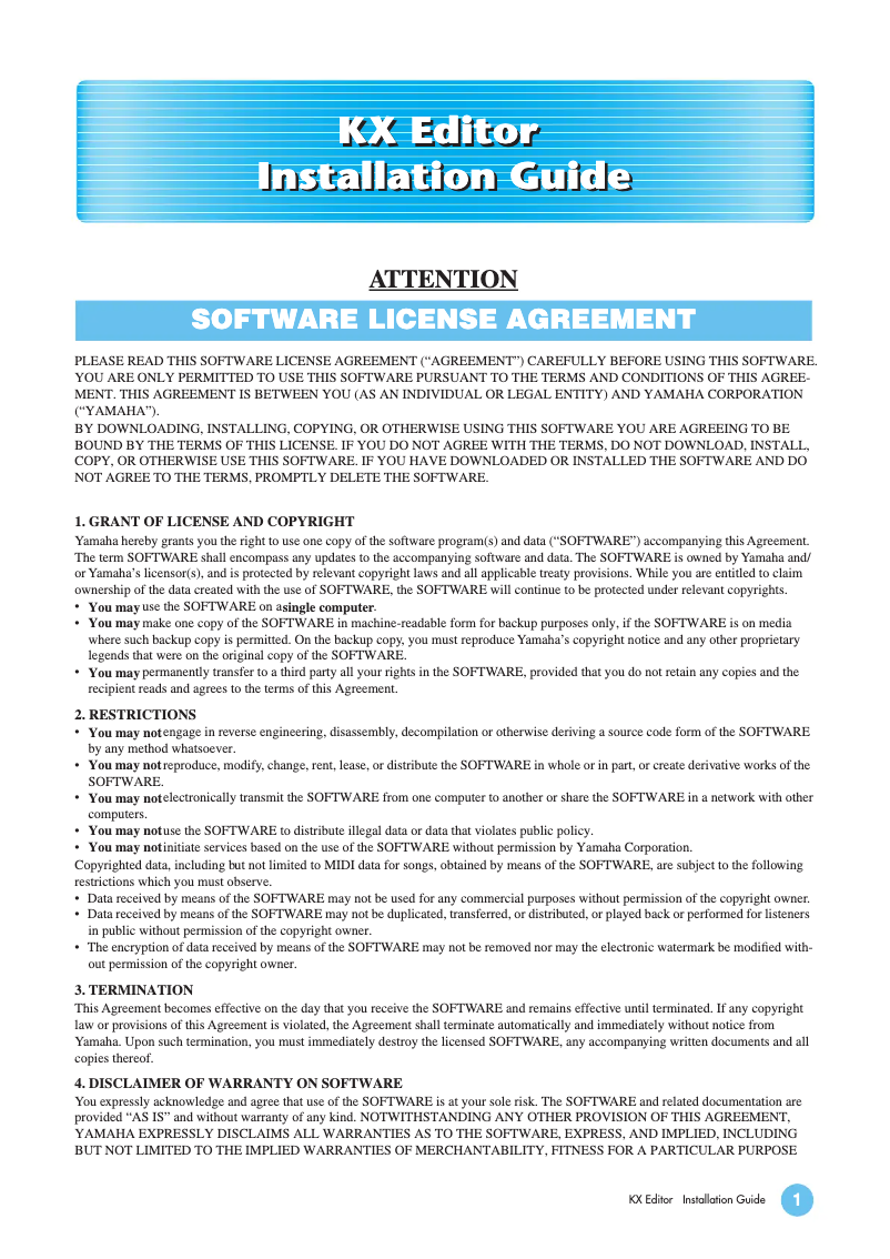 Imagen de la primera página del manual del dispositivo KX25