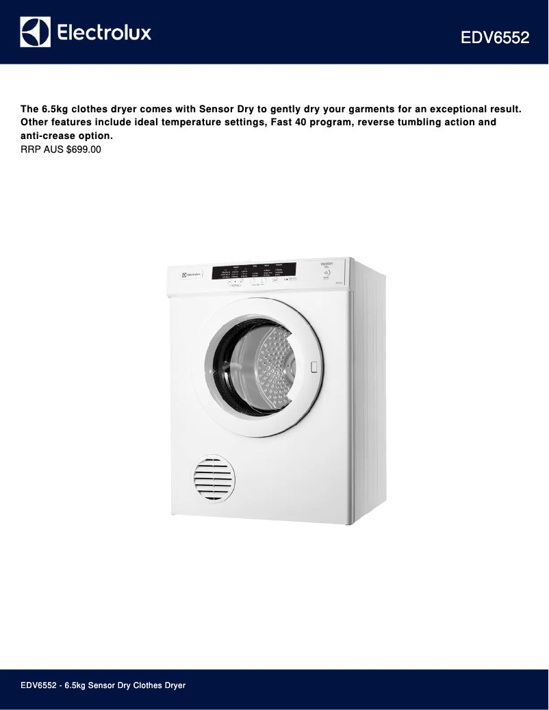 Imagen de la primera página del manual del dispositivo EDV6552