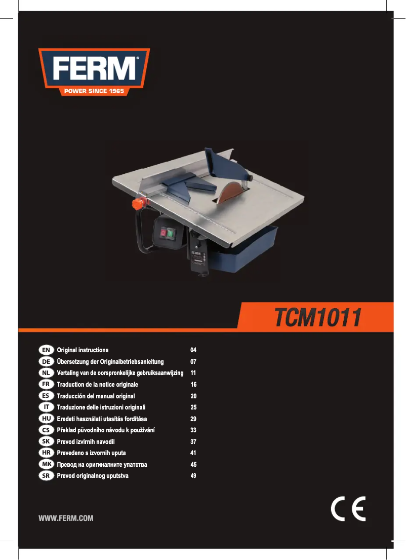 Página nº 1 - Manual de usuario Ferm TCM1011