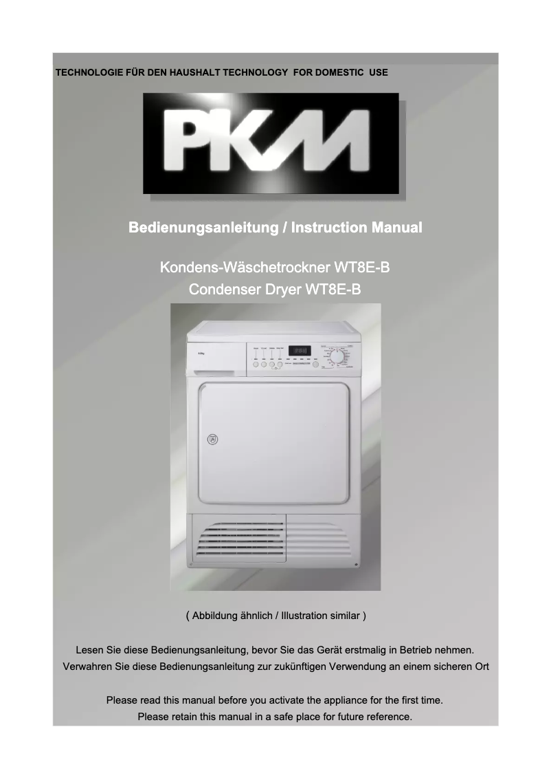 Imagen de la primera página del manual del dispositivo WT8E-B
