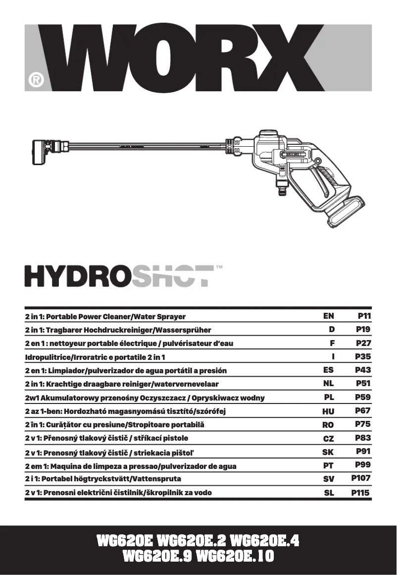 Página 1 del manual Manual de usuario Worx HydroShot WG620E.9