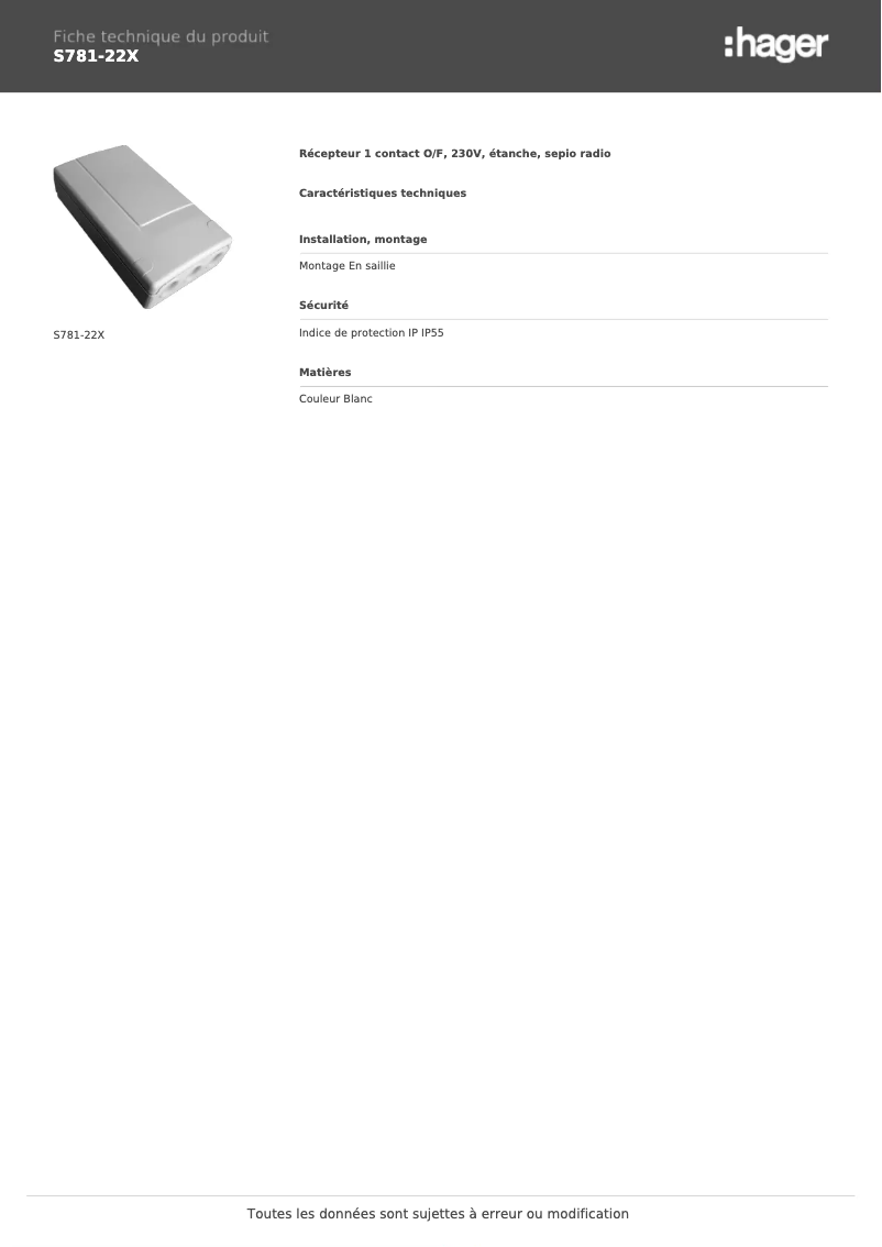 Imagen de la primera página del manual del dispositivo S781-22X