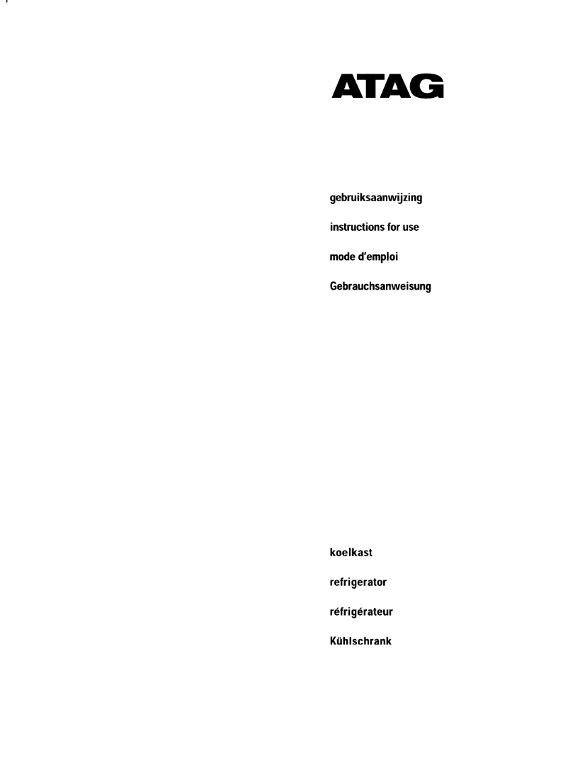 Página 1 del manual Manual de usuario Atag KA211DA