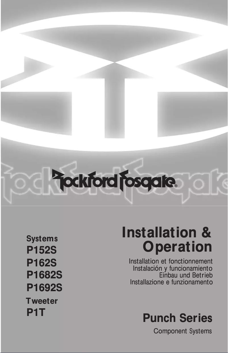 Página 1 del manual Manual de usuario Rockford Fosgate Punch P1T