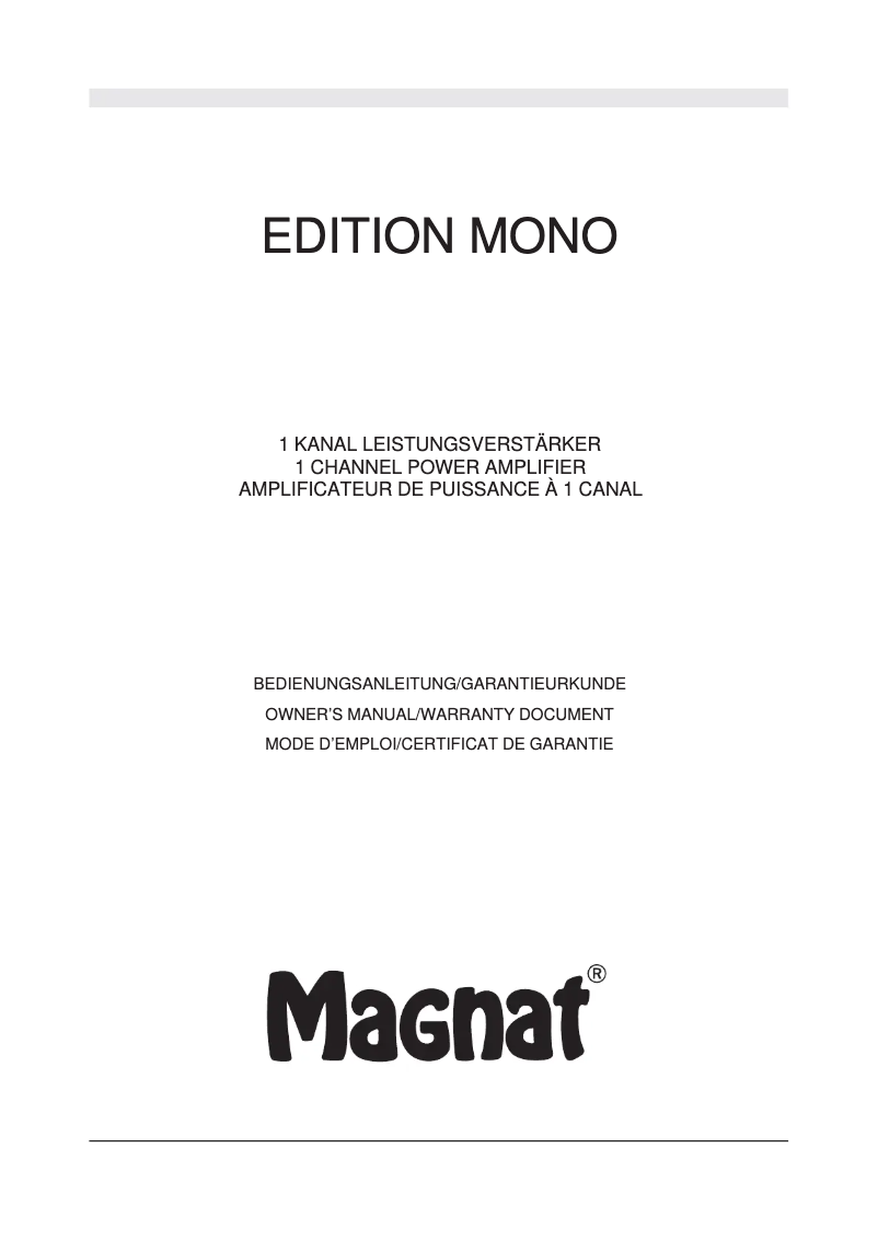 Imagen de la primera página del manual del dispositivo Edition Mono