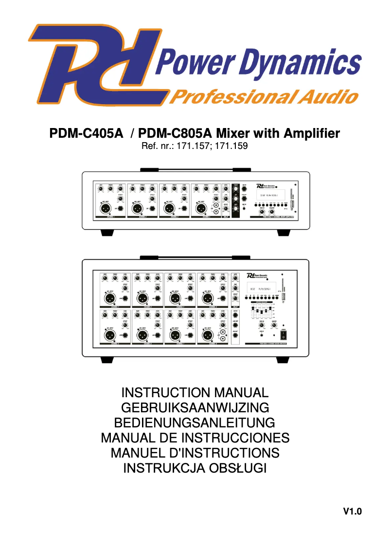 Imagen de la primera página del manual del dispositivo PDM-C805A