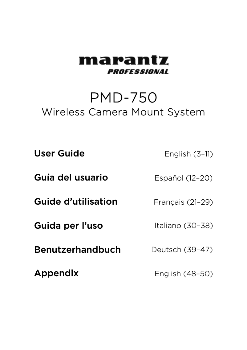 Página 1 del manual Manual de usuario Marantz PMD-750