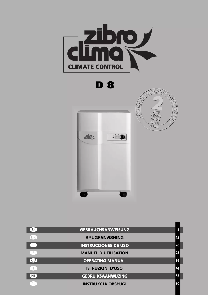 Imagen de la primera página del manual del dispositivo D 8