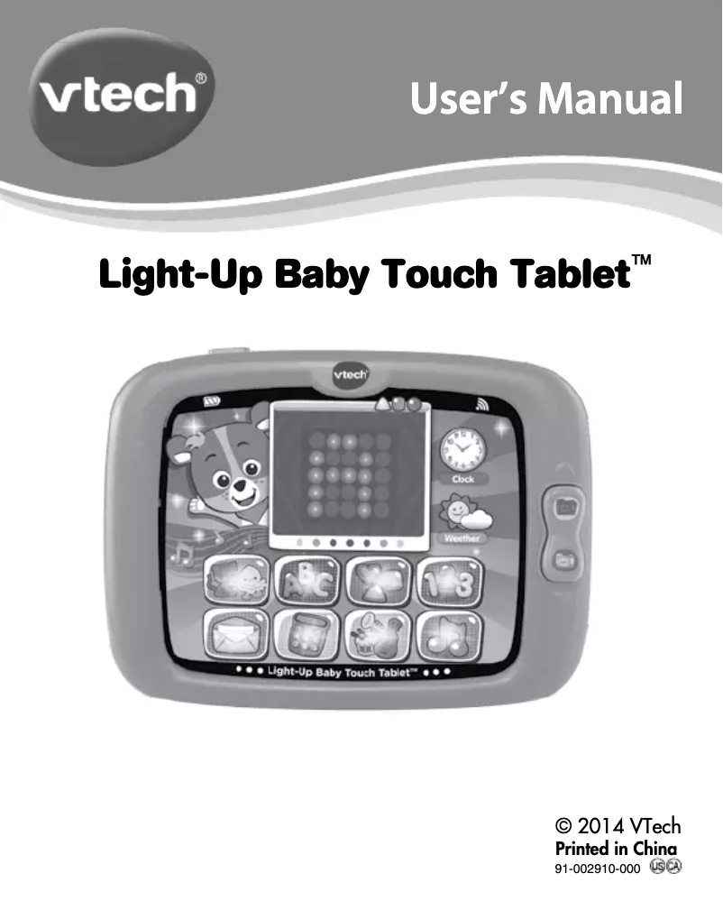 Imagen de la primera página del manual del dispositivo Light-Up Baby Touch Tablet