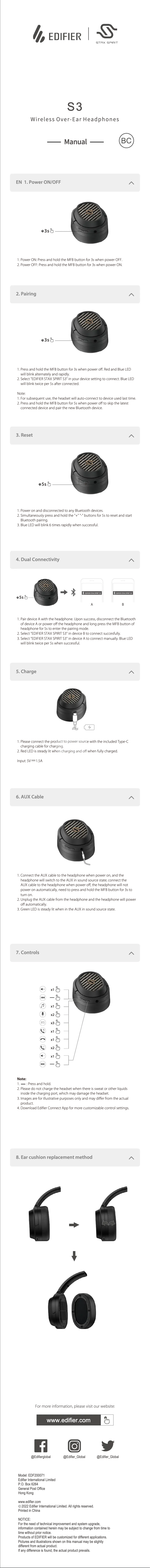 Página 1 del manual Manual de usuario Edifier S3