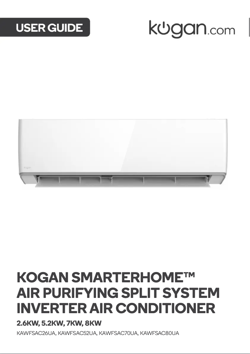 Imagen de la primera página del manual del dispositivo KAWFSAC52UA