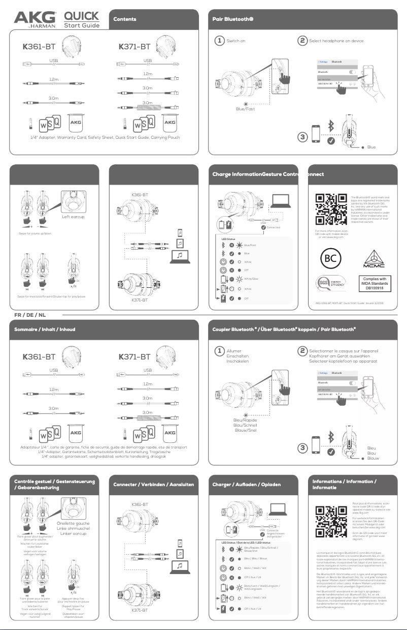 Imagen de la primera página del manual del dispositivo K361-BT