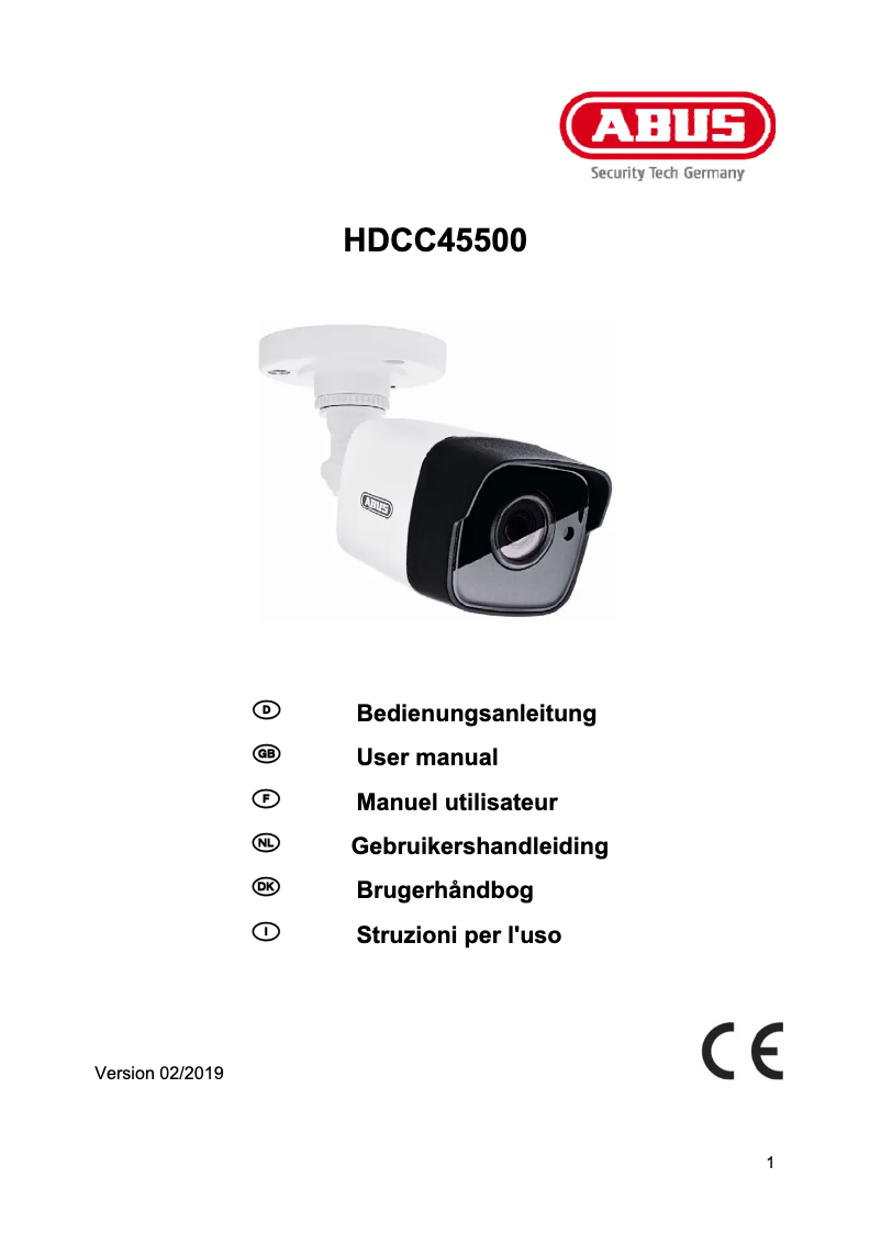 Imagen de la primera página del manual del dispositivo HDCC45500