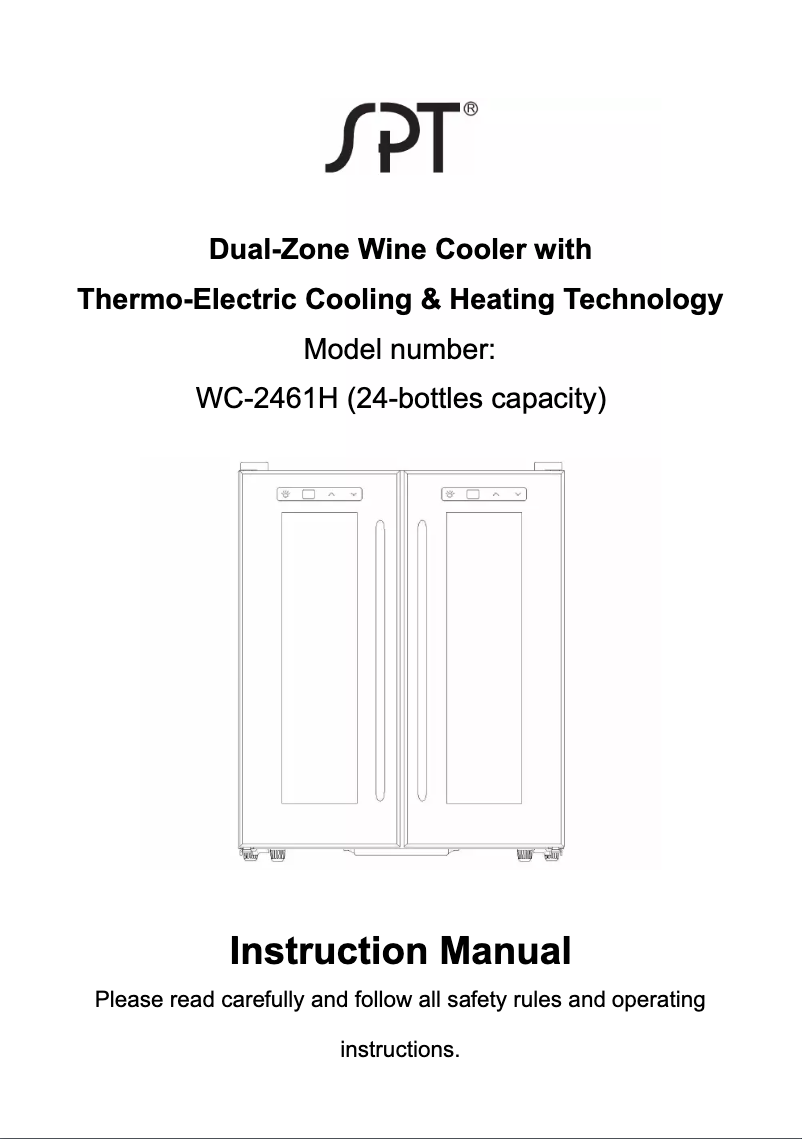 Imagen de la primera página del manual del dispositivo WC-2461H