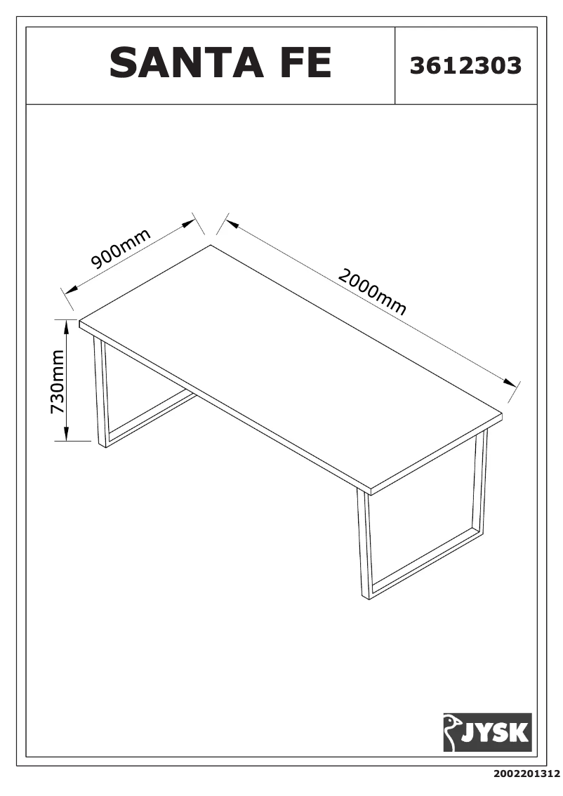 Imagen de la primera página del manual del dispositivo Santa Fe (90x200x73)