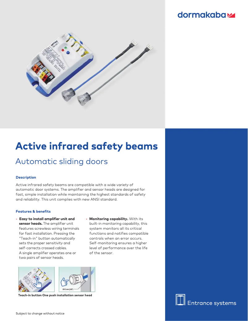 Página 1 del manual Manual de usuario Dormakaba OS-12C T