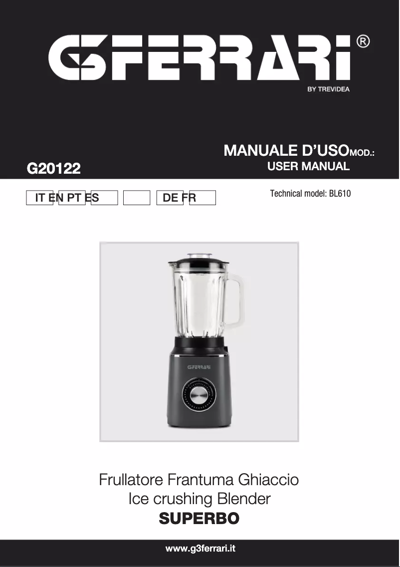 Página 1 del manual Manual de usuario G3 Ferrari Superbo G20122