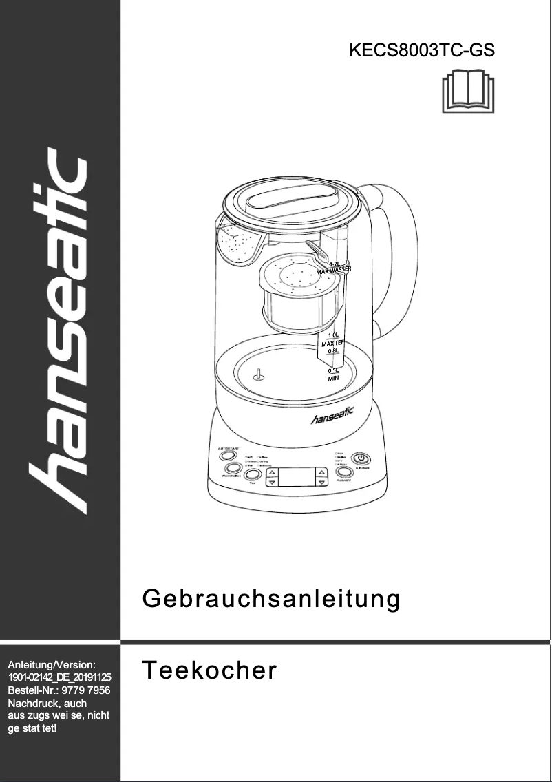 Imagen de la primera página del manual del dispositivo KECS8003TC-GS