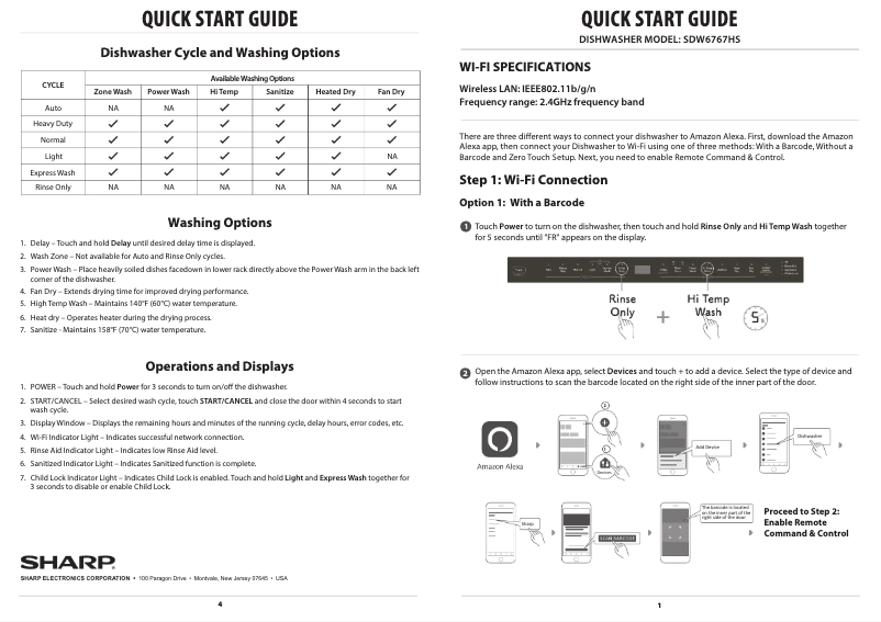 Imagen de la primera página del manual del dispositivo SDW6767HS