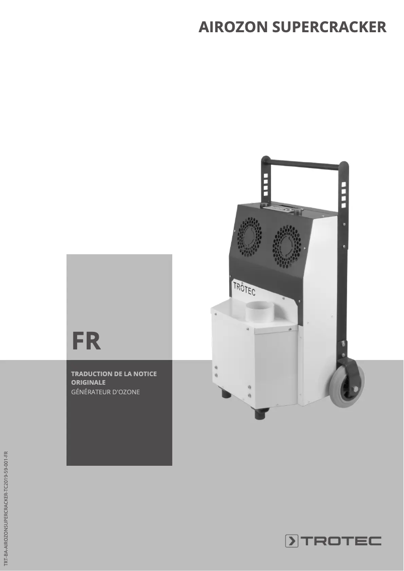 Imagen de la primera página del manual del dispositivo Airozon Supercracker