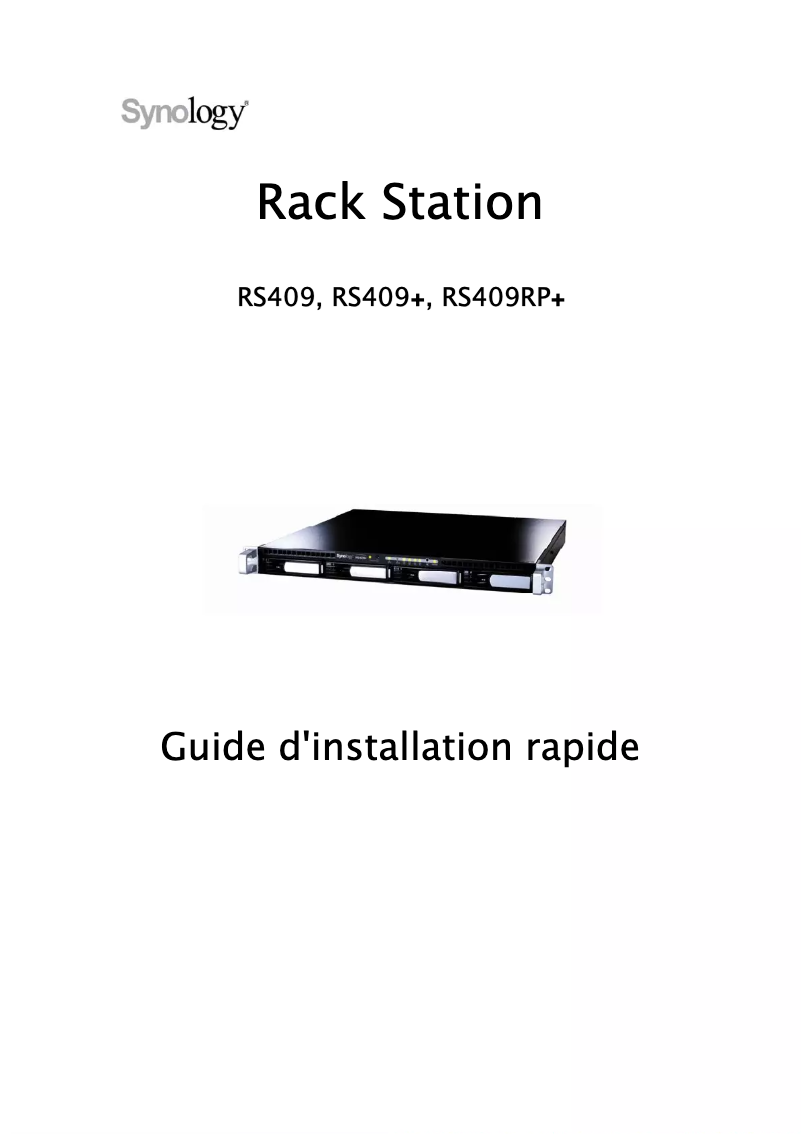 Imagen de la primera página del manual del dispositivo RackStation RS409+