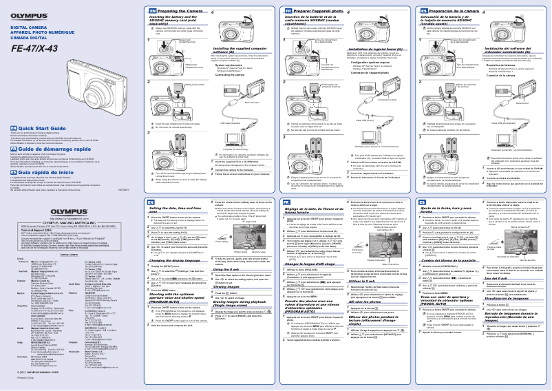 Página nº 1 - Guía de inicio rápido Olympus FE-47