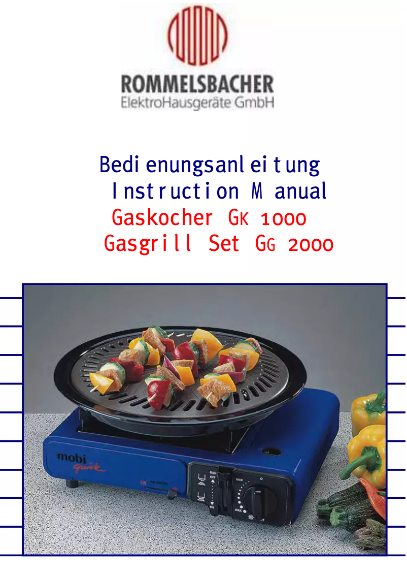 Imagen de la primera página del manual del dispositivo GG 2000