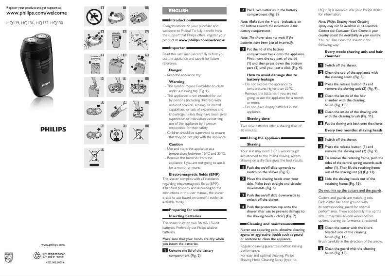Imagen de la primera página del manual del dispositivo HQ139