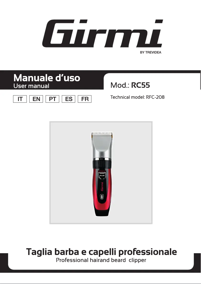 Imagen de la primera página del manual del dispositivo RC55