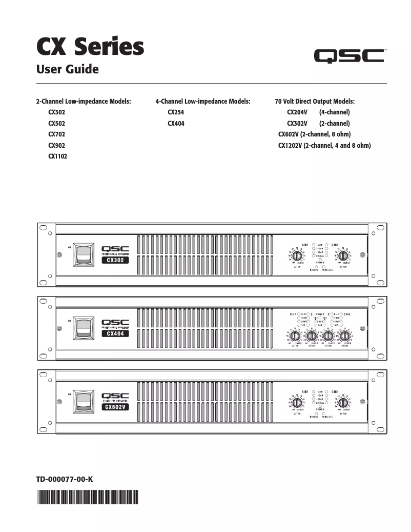 Página nº 1 - Manual de instrucciones QSC CX902