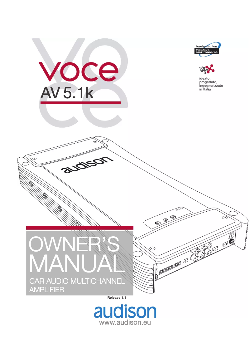 Página 1 del manual Manual de usuario Audison Voce AV 5.1k