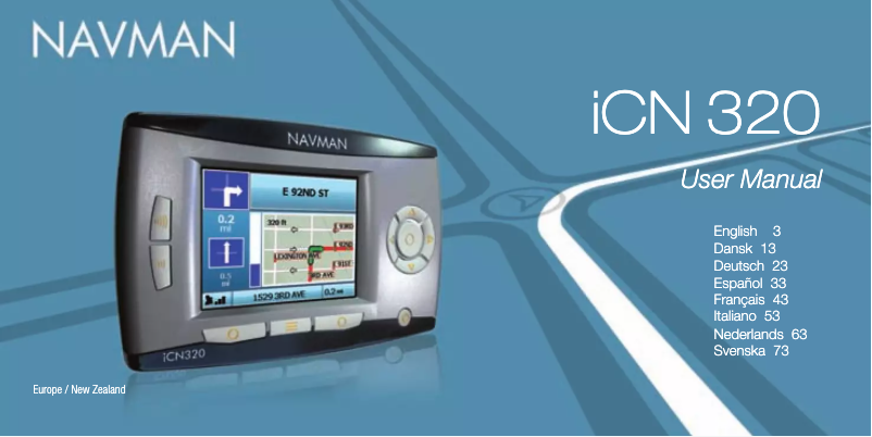 Imagen de la primera página del manual del dispositivo iCN 320