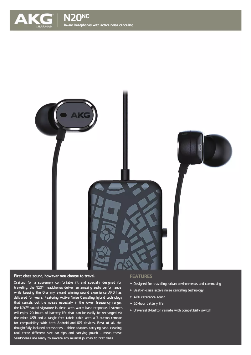 Página nº 1 - Manual de usuario AKG N20NC