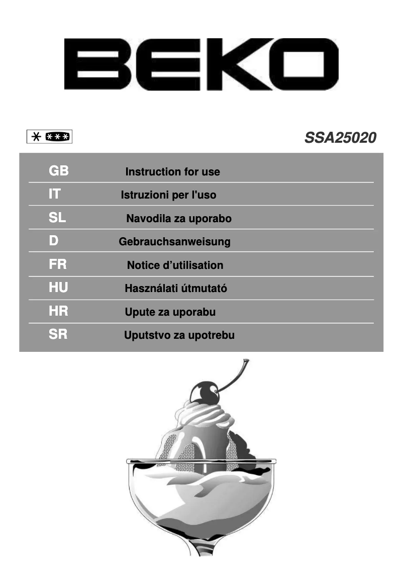Página 1 del manual Manual de usuario Beko SSA25020