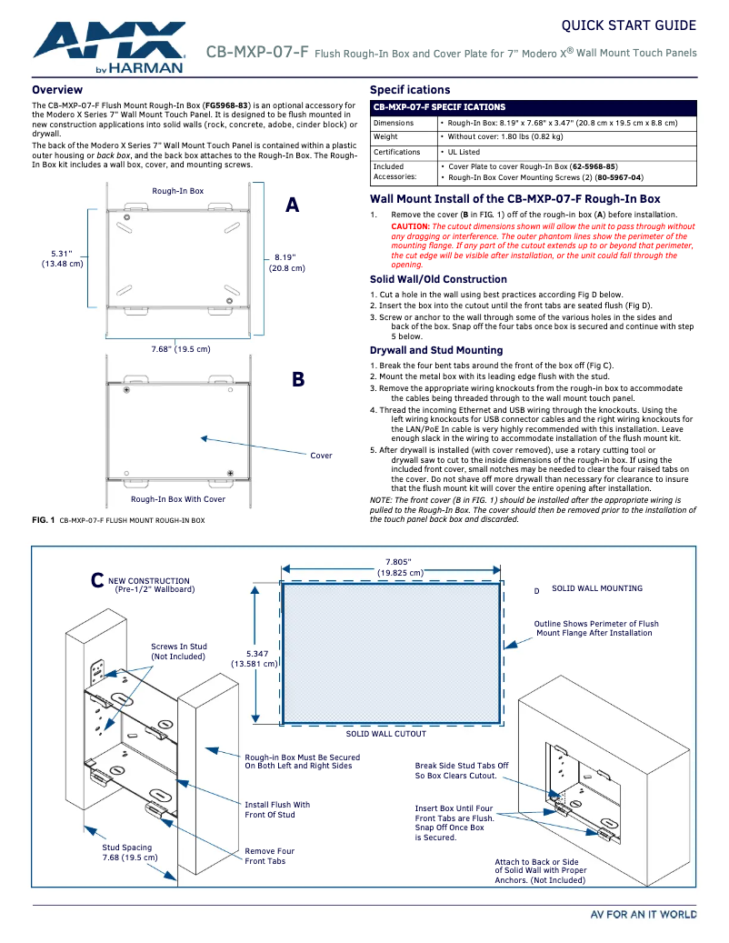 Imagen de la primera página del manual del dispositivo CB-MXP-07-F