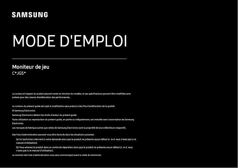 Imagen de la primera página del manual del dispositivo C32JG50FQU