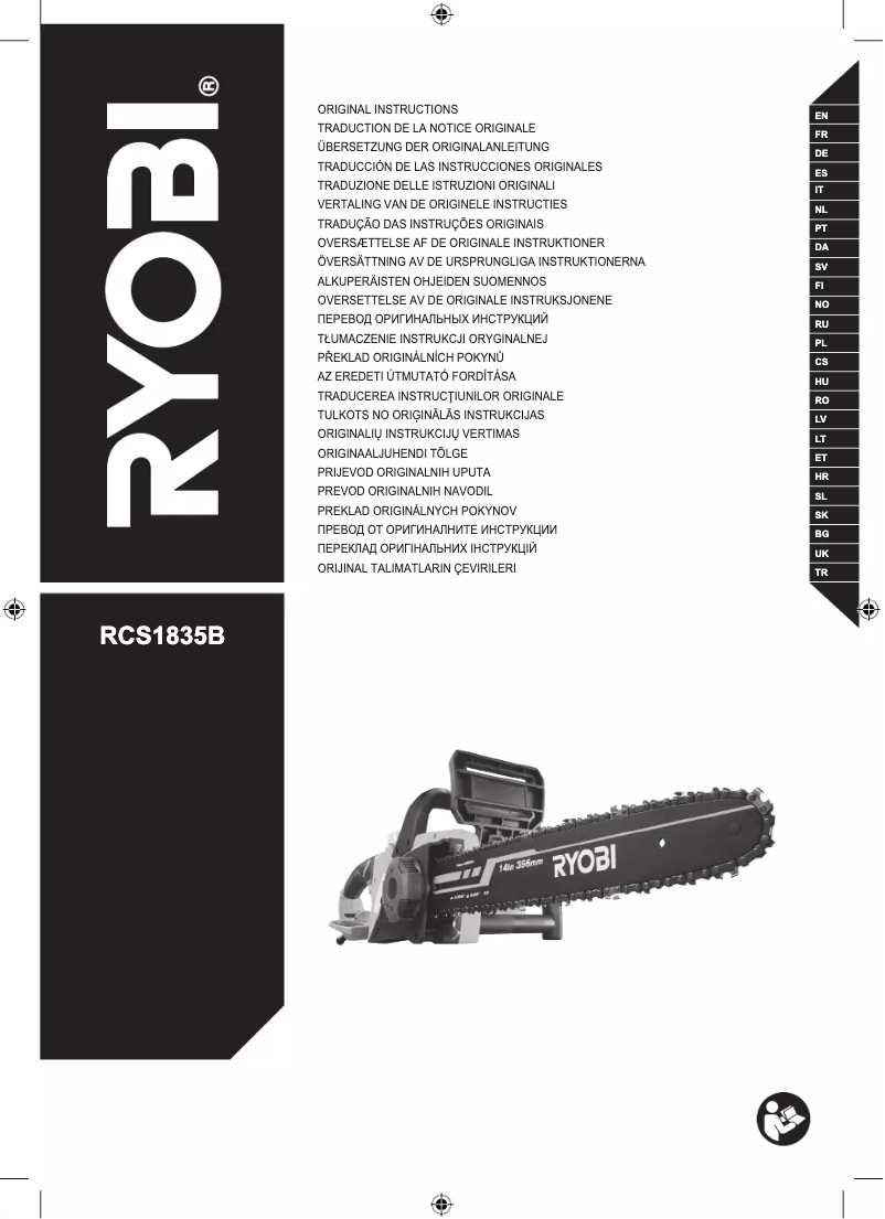 Página 1 del manual Manual de usuario RYOBI RCS1835B