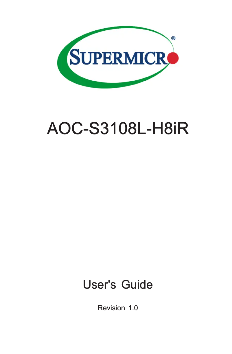 Imagen de la primera página del manual del dispositivo AOC-S3108L-H8IR