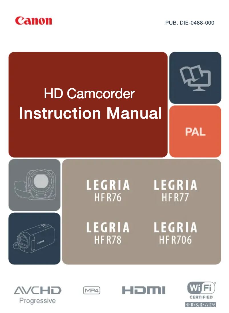 Imagen de la primera página del manual del dispositivo Legria HF R77