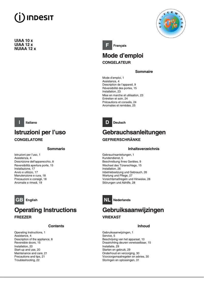 Imagen de la primera página del manual del dispositivo NUIAA 12