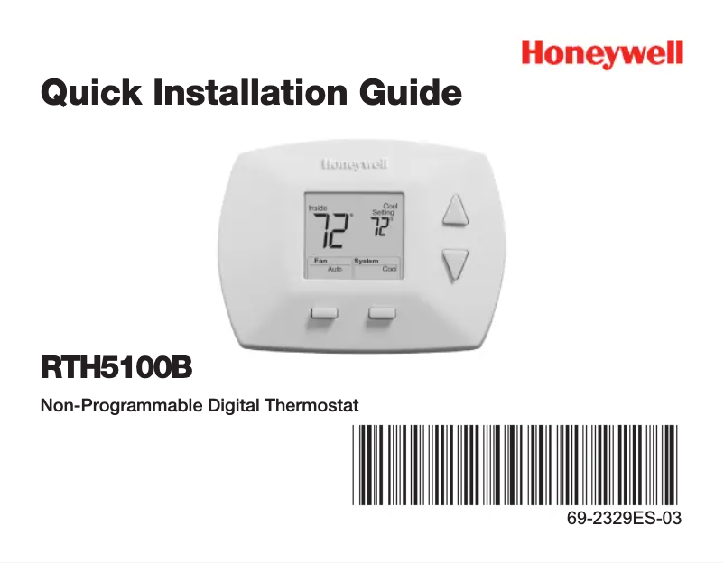 Página 1 del manual Instrucciones / montaje Honeywell RTH5100B