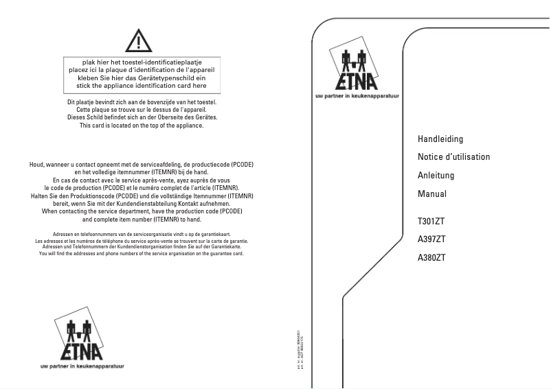 Imagen de la primera página del manual del dispositivo A 397 ZT