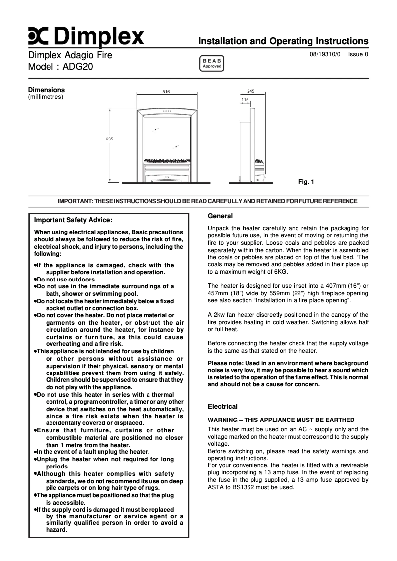 Imagen de la primera página del manual del dispositivo ADG20